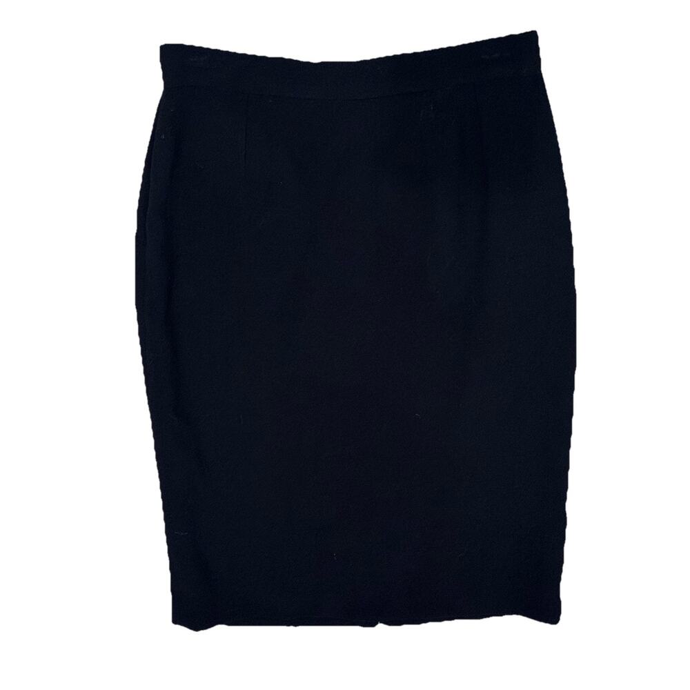 D&G Dolce & Gabbana Black Virgin Wool Blend Exposed Zipper Skirt Sz 42 US 6